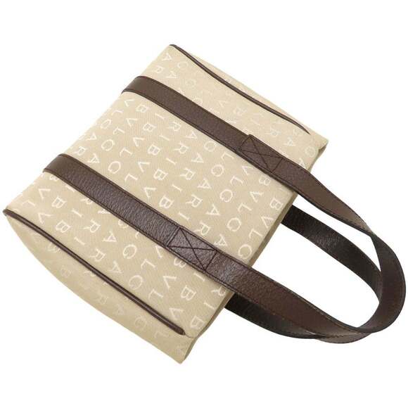BVLGARI Logomania Handbag, Canvas x Leather, Beige/Brown, Women's, 353173 - Picture 5 of 16